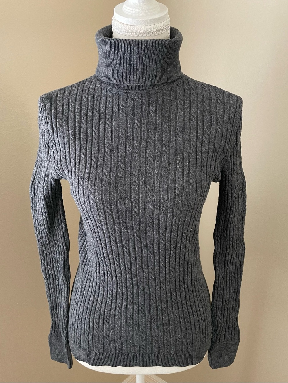 Talbots Cable Knit Turtleneck Sweater